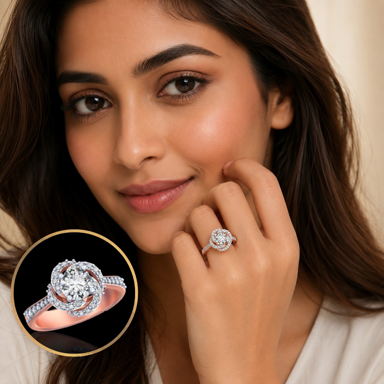 Natural Diamond Cluster Ring