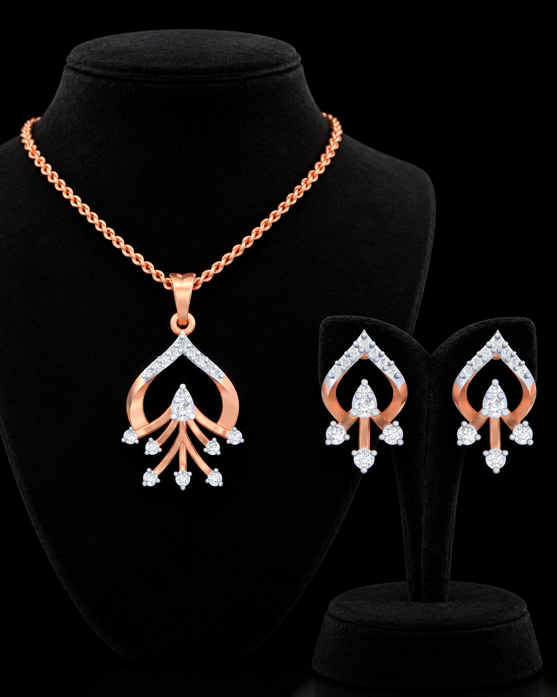 Lab-Grown Diamond Pendant & Earrings Set