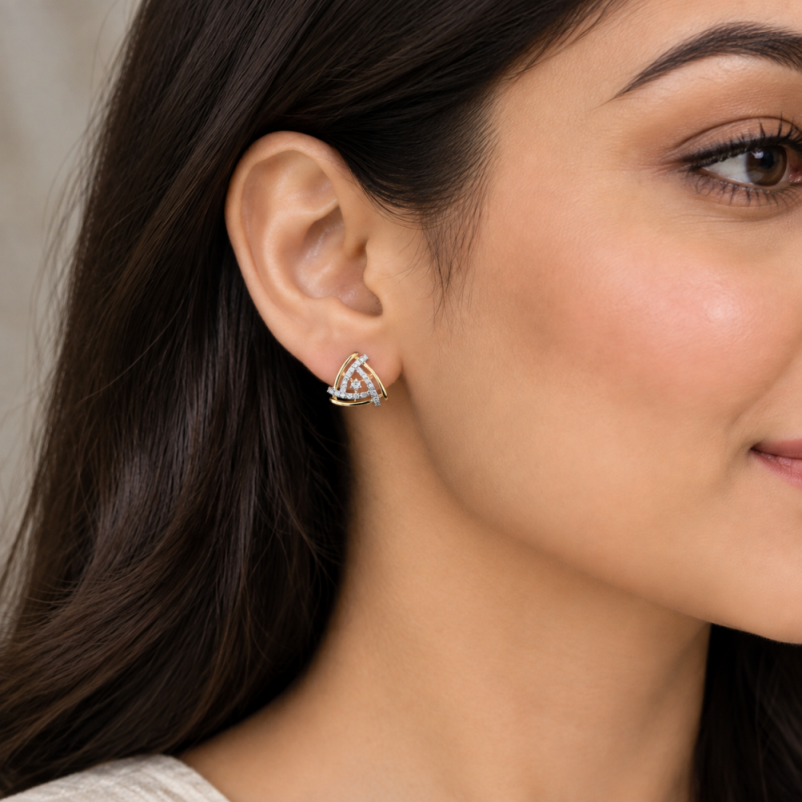Lab-Grown Diamond Geometric Statement Earrings