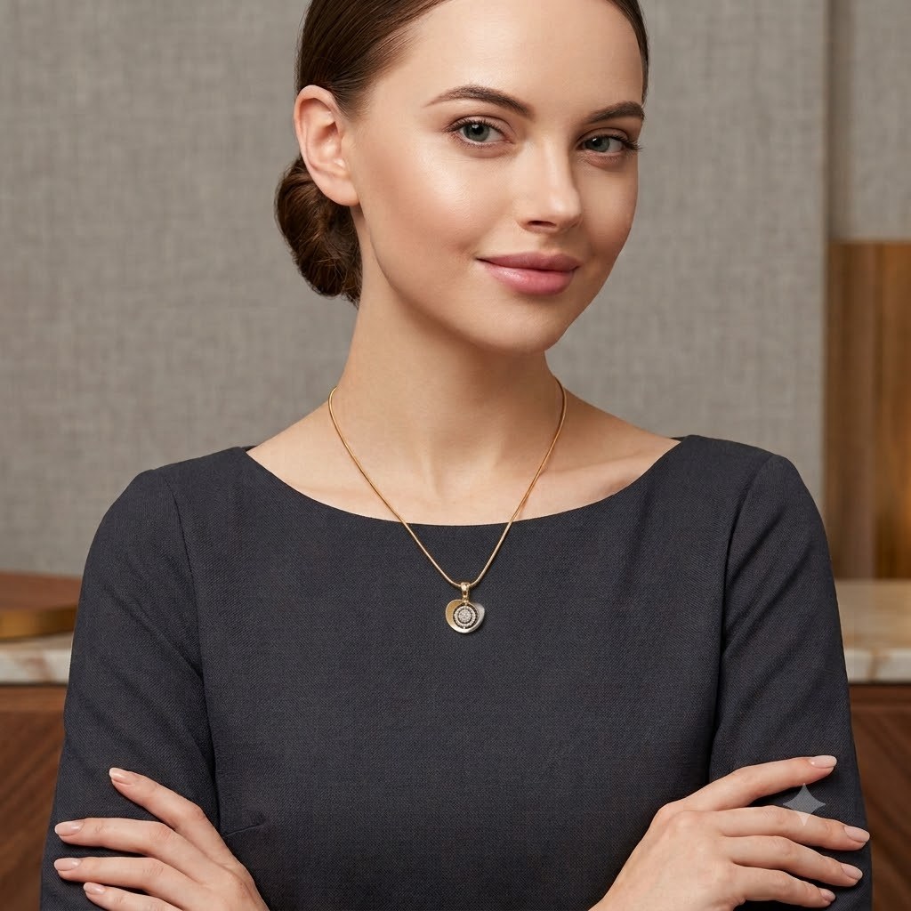 Contemporary Circle Cluster Lab-Grown Diamond Pendant