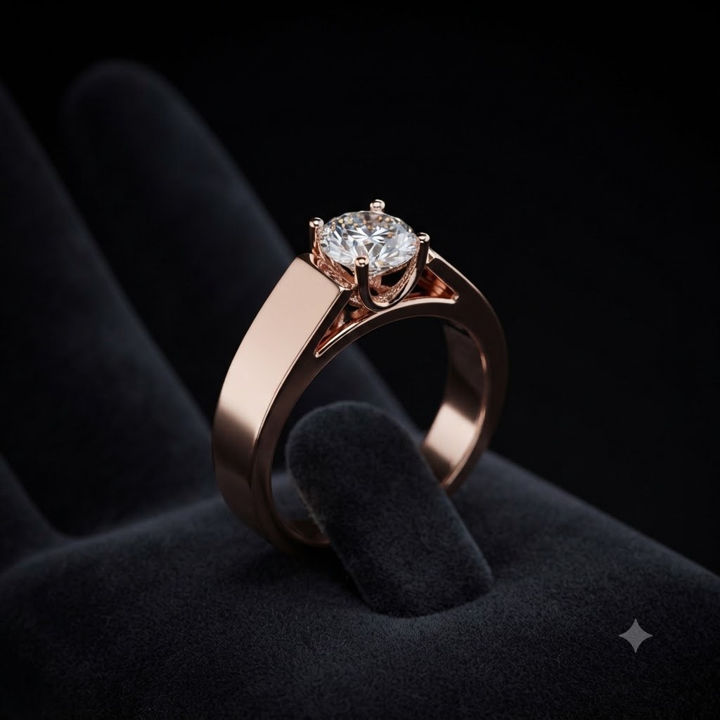 Solitaire Natural Diamond Men's Ring