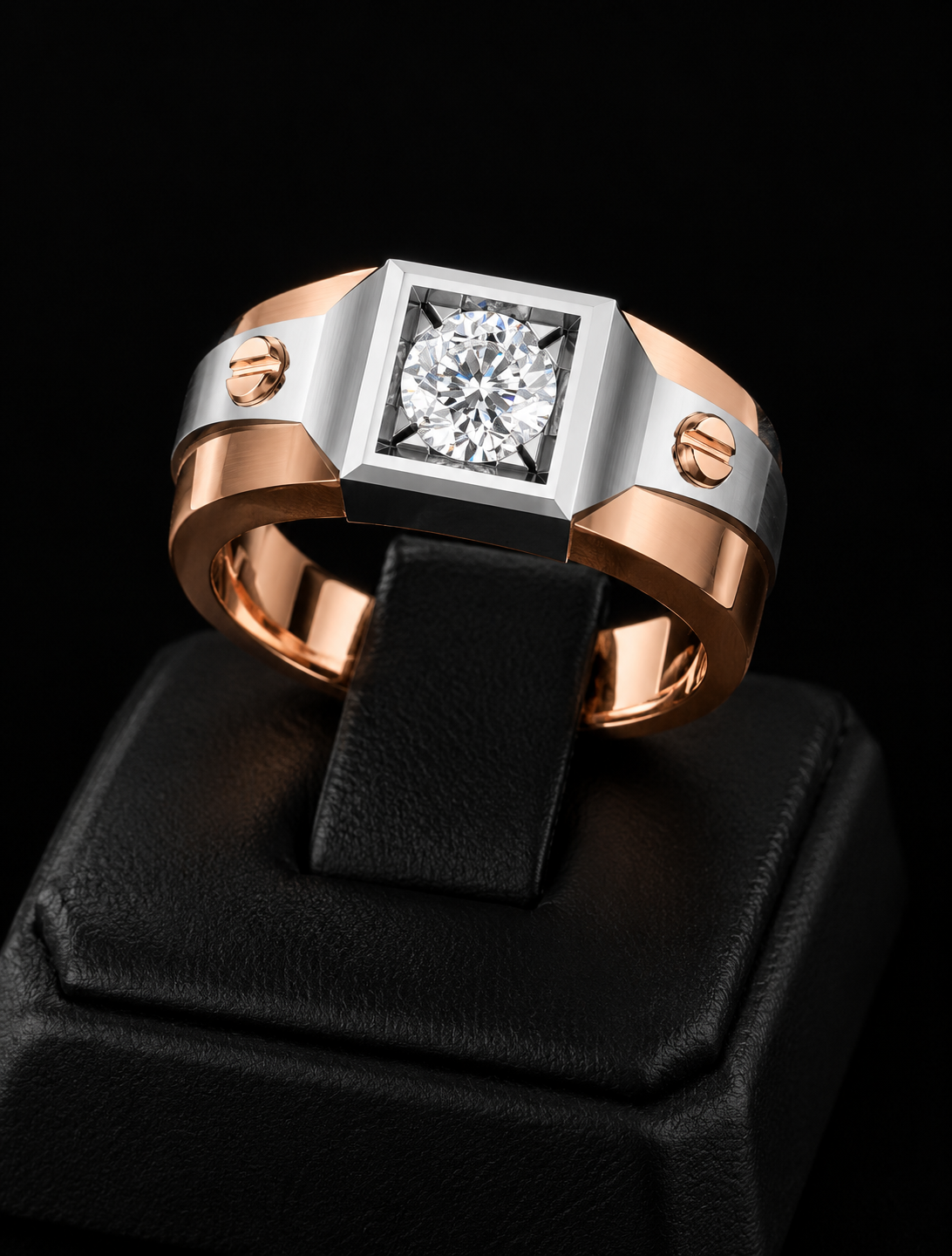 Solitaire Classic Bold Geometric Ring