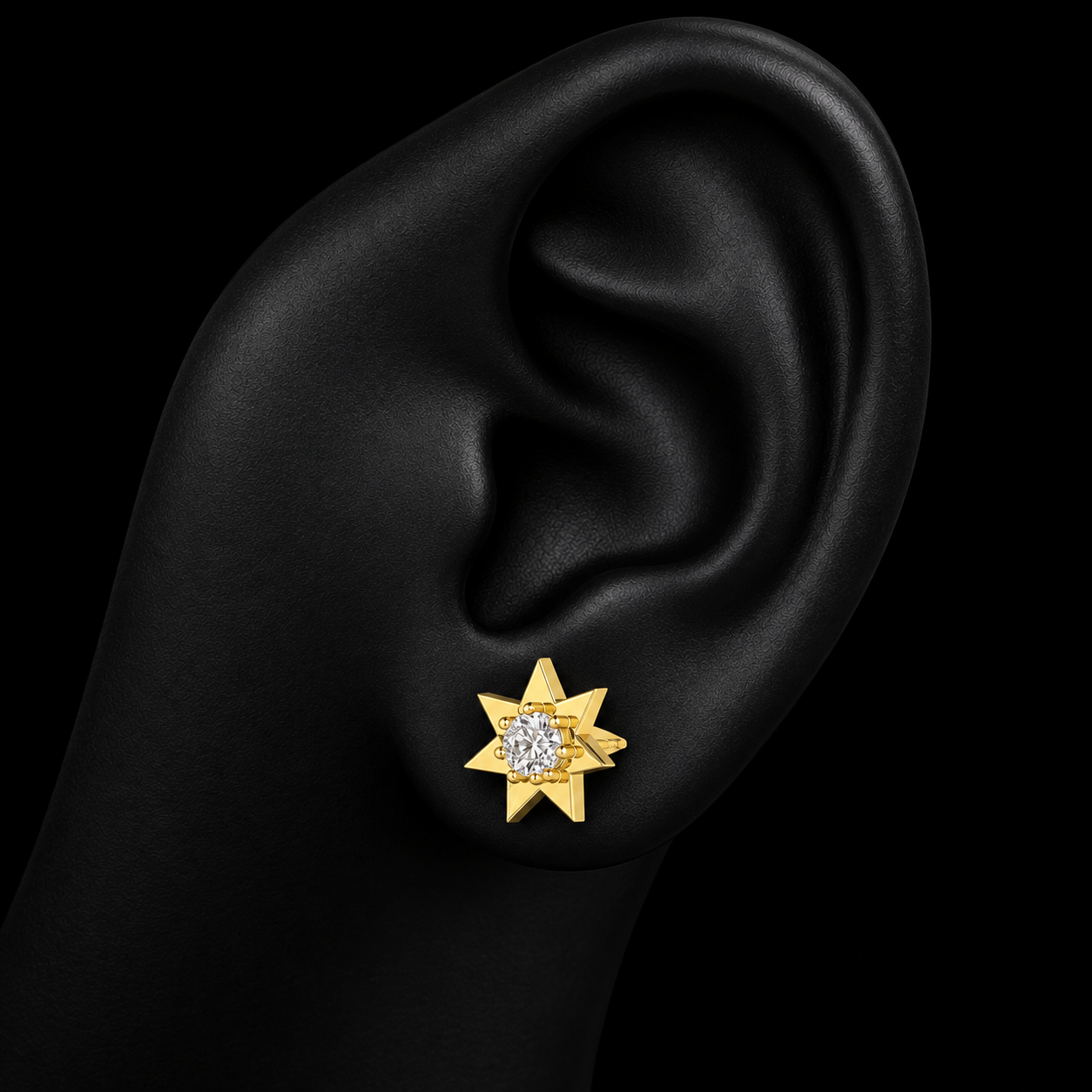 Celestial Starburst Lab-Grown Diamond Solitaire Stud Earrings