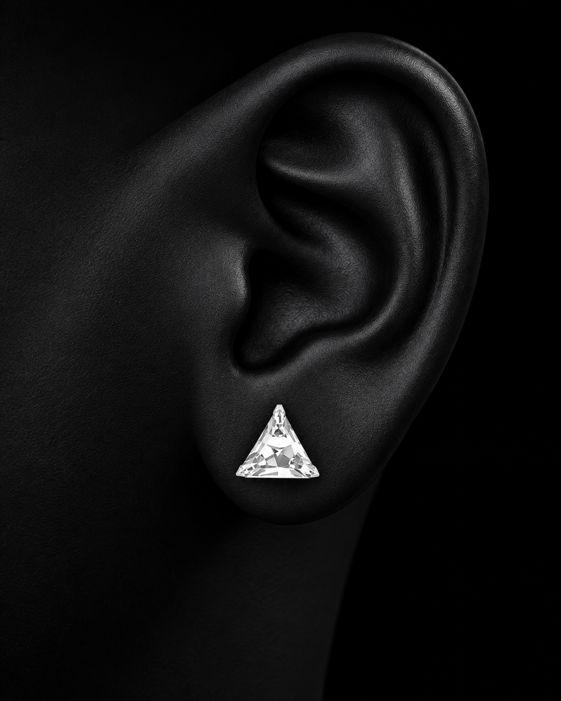 Trillion Cut Natural Diamond Solitaire Stud Earrings