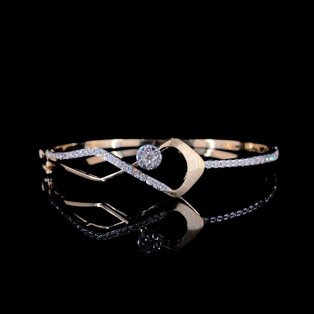 Contemporary Crossover Cluster Lab-Grown Diamond Bracelet