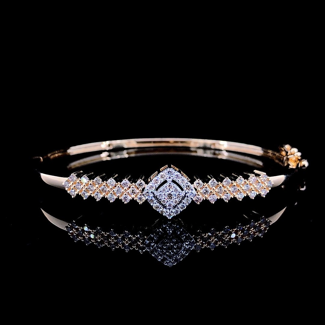 Elegant Geometric Diamond Cluster Bracelet