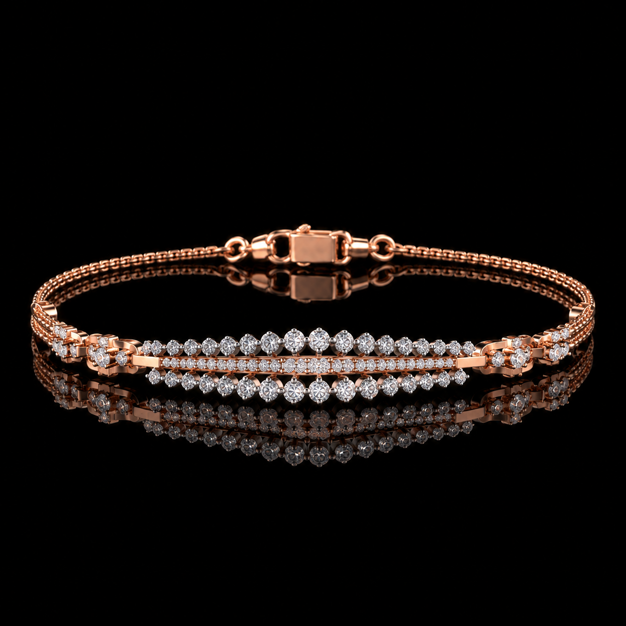Contemporary Crossover Lab-Grown Diamond Bracelet