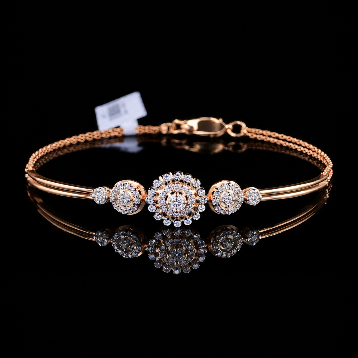 Elegant Floral Cluster Natural Diamond Bracelet