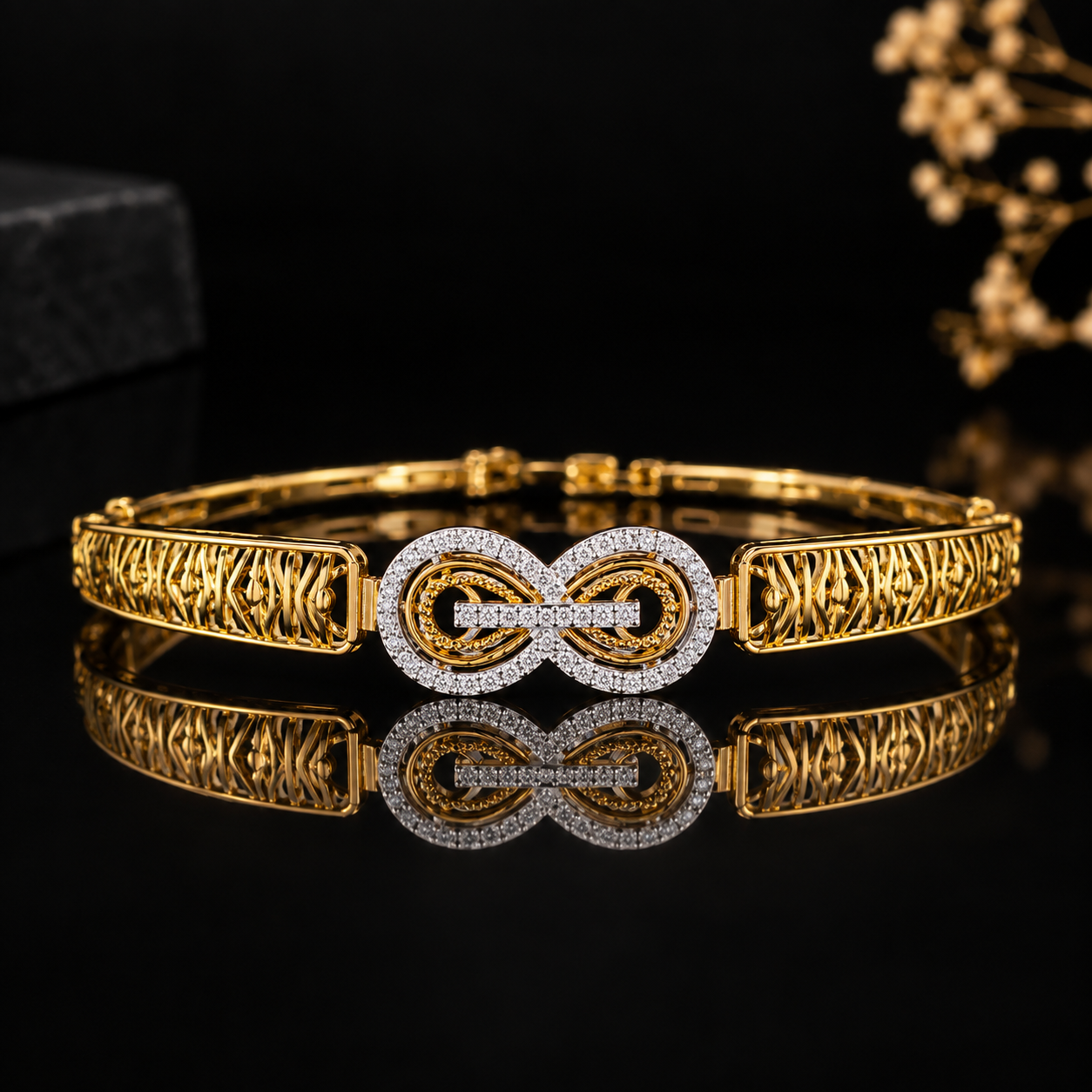 Natural Diamond Infinity Motif Bracelet